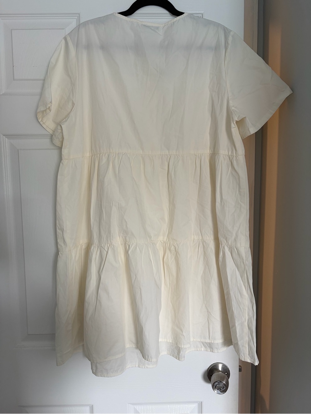 Madewell Women’s Off-White 100% Cotton Short-Sleeve Tiered Mini Dress XL NWT - Picture 14 of 14